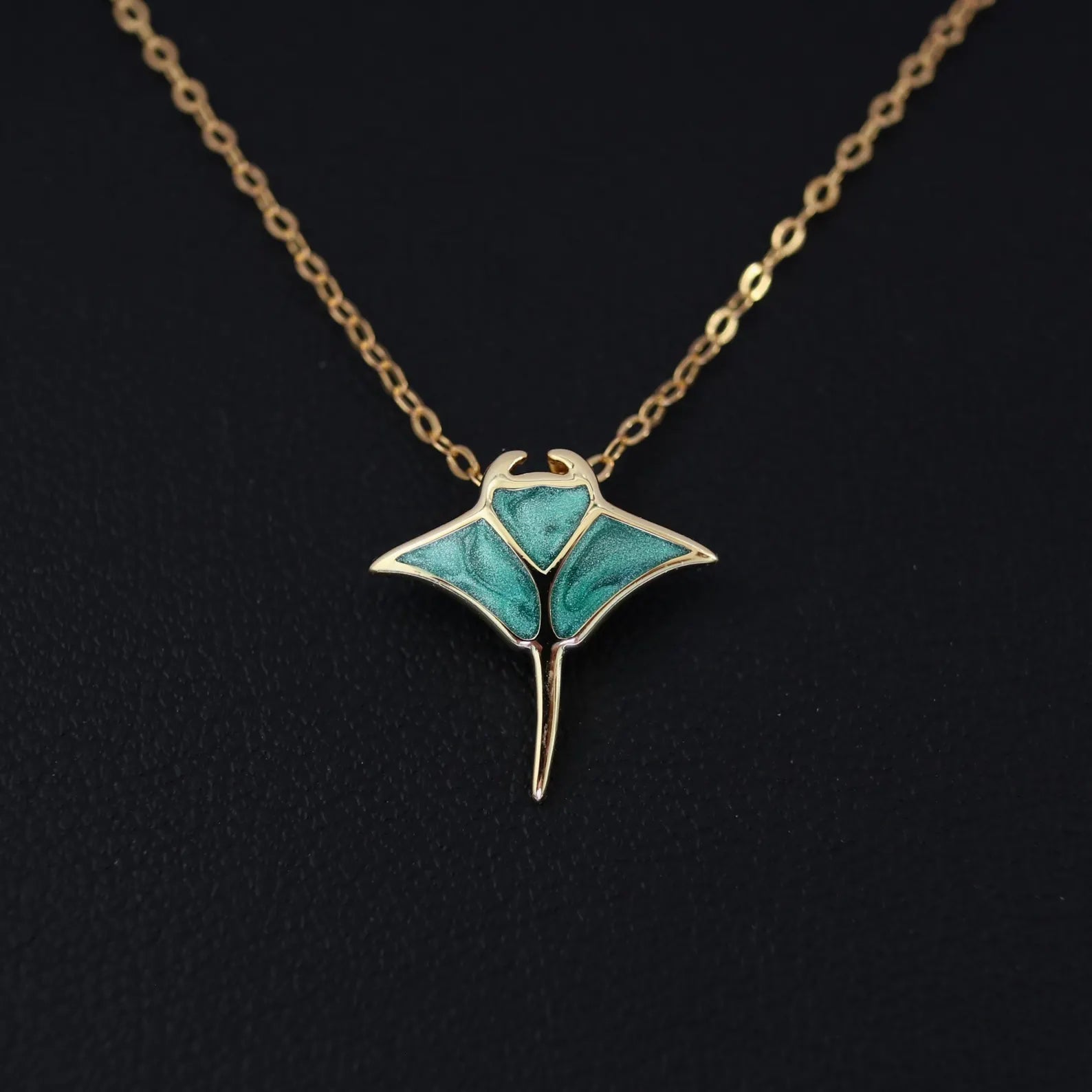 Gold Plated Sterling Silver Manta Ray Necklace